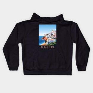 A Pop Art Travel Print of Albufeira - Portugal Kids Hoodie